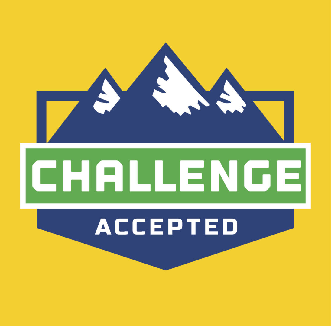 Creative Motivation Quote Challenge Accepted. Typography Poster Concept. Bright pastel colors of flat style. Idea for poster, banner, flyer, web design. Vector illustration.